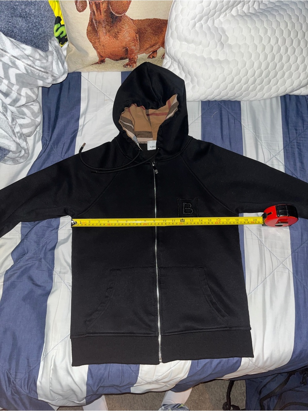 Burberry Black Kids Zip-Up Hoodie with Signature Hood Lining